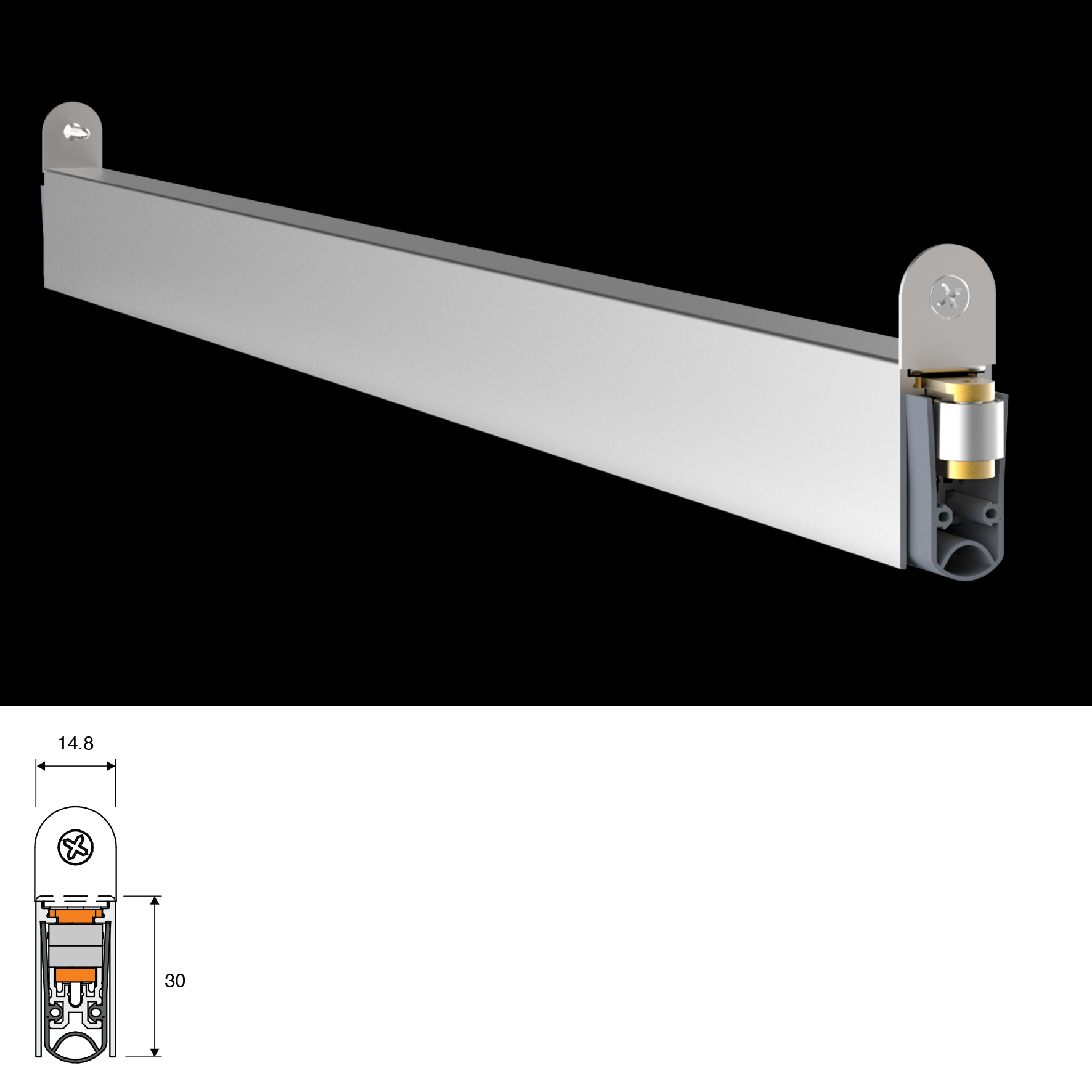 Schall-Ex® L8/30 WS | 8mm thick drop seal for swing doors